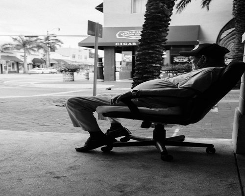 Taking a short pause during a regular workday